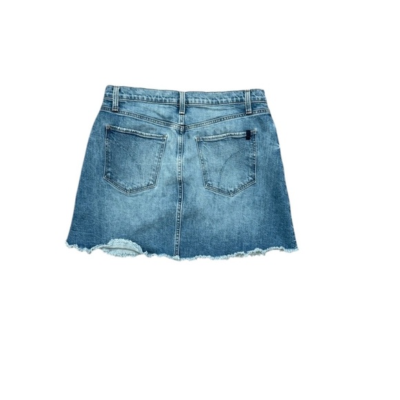 Joe's Jeans Let's Boogie Denim Skirt Raw Hem Button Fly Boho Organic Size 31 - Picture 2 of 8